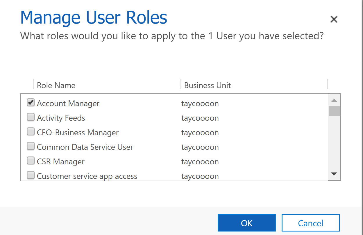 form security role dynamics 365